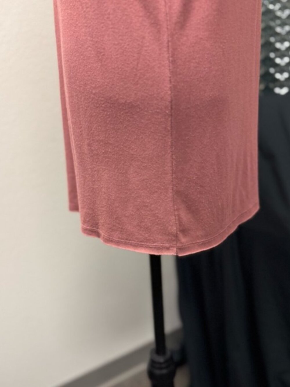 BKE Dusty Rose Lace-Up Top M Boho Raw Edge Soft Stretch Festival Cottagecore - Picture 6 of 11